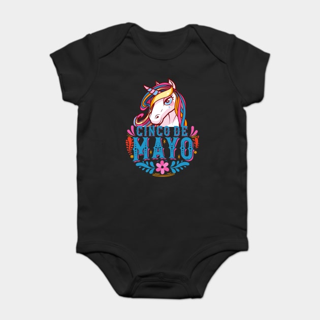 Cinco de mayo Mexican Unicorn Funny Humor product Baby Bodysuit by creative